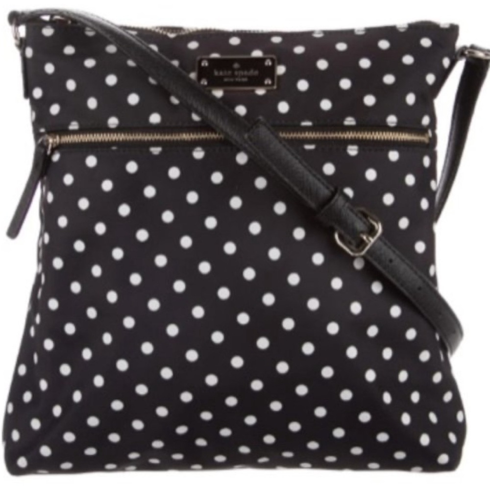 Kate Spade Black & White polka dot crossbody bag